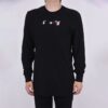 Camiseta Off-White para hombre FW21 con estampado de flechas, cuello redondo, manga larga y corte ajustado, color negro