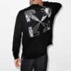 Camiseta Off-White para hombre FW21 con logo, letras, flecha, cuello redondo, manga larga y corte holgado en negro