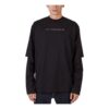 Camiseta Off-White para hombre FW21 de manga larga holgada con estampado de flecha verde en la manga, color negro