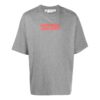 Camiseta Off-White para hombre FW22 con eslogan estampado, cuello redondo y pantalones cortos, versión estándar, gris