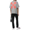 Camiseta Off-White para hombre FW22 con eslogan estampado, cuello redondo y pantalones cortos, versión estándar, gris
