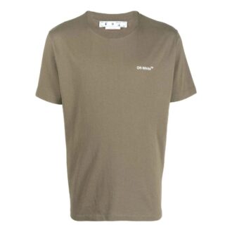 Camiseta Off-White para hombre FW22 con estampado de flechas, cuello redondo y pantalones cortos, color verde Camiseta Off-White para hombre FW22 con estampado de flechas, cuello redondo y pantalones cortos, color verde