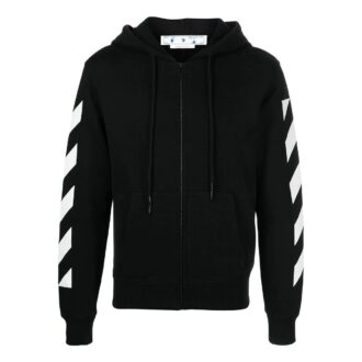 Camiseta Off-White para hombre FW22 con estampado de flechas en la espalda, con capucha y manga larga, versión estándar, color negro