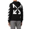 Camiseta Off-White para hombre FW22 con estampado de flechas en la espalda, con capucha y manga larga, versión estándar, color negro