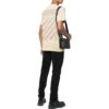 Camiseta Off-White para hombre FW22 con estampado de rayas en la espalda, cuello redondo y pantalones cortos, versión básica, color marrón claro