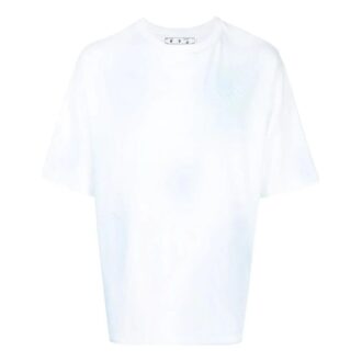 Camiseta Off-White para hombre FW22 con estampado del logotipo, cuello redondo y pantalones cortos, azul y blanco Camiseta Off-White para hombre FW22 con estampado del logotipo, cuello redondo y pantalones cortos, azul y blanco
