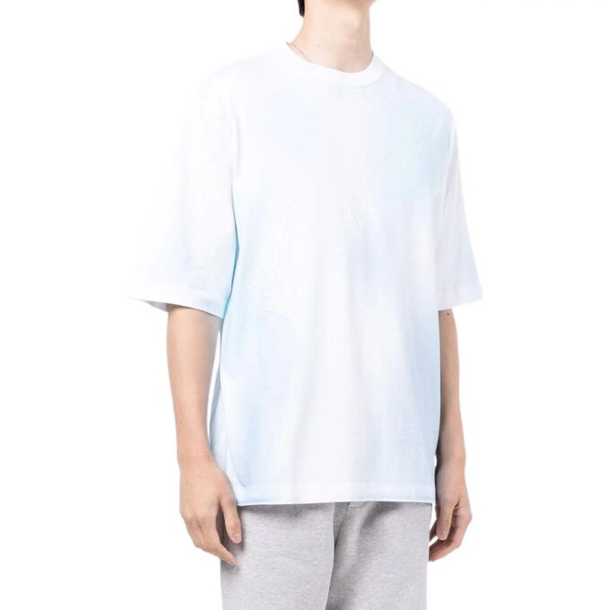 Camiseta Off-White para hombre FW22 con estampado del logotipo, cuello redondo y pantalones cortos, azul y blanco