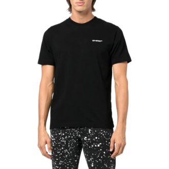 Camiseta Off-White para hombre FW22 con logotipo, rayas y cuello redondo, pantalones cortos, color negro Camiseta Off-White para hombre FW22 con logotipo, rayas y cuello redondo, pantalones cortos, color negro