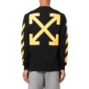 Camiseta Off-White para hombre FW22 de color liso, cuello redondo, estampado pintado y manga larga, en negro