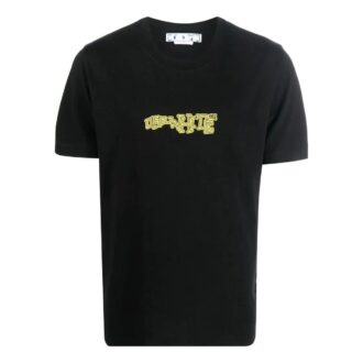 Camiseta Off-White para hombre FW22 de cuello redondo y manga corta, con estampado del logotipo de la flecha, corte ajustado, color negro Camiseta Off-White para hombre FW22 de cuello redondo y manga corta, con estampado del logotipo de la flecha, corte ajustado, color negro