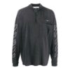 Camiseta Off-White para hombre, temporada primavera-verano 2021, con estampado de flechas, media cremallera, manga larga y corte holgado, color gris oscuro