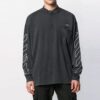 Camiseta Off-White para hombre, temporada primavera-verano 2021, con estampado de flechas, media cremallera, manga larga y corte holgado, color gris oscuro