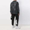 Camiseta Off-White para hombre, temporada primavera-verano 2021, con estampado de flechas, media cremallera, manga larga y corte holgado, color gris oscuro