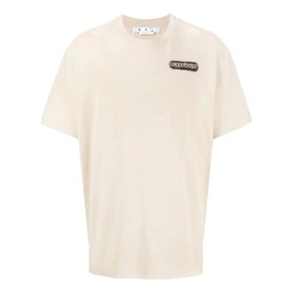 Camiseta Off-White para hombre, temporada primavera-verano 2022, con estampado de logotipo, pantalones cortos y corte holgado, color marrón claro