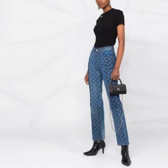 Camiseta Off-White SS21 con logotipo, cuello redondo, pantalones cortos y corte ajustado, color negro