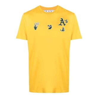 Camiseta Off-White x MBL con el logotipo de los Oakland Athletics