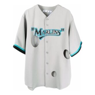 Camiseta Off-White x New Era x MLB Miami Marlins «Blanco, azul y negro»