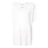 Camiseta oversize con cuello redondo, estampado y abertura trasera en color blanco roto