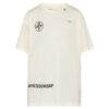 Camiseta oversize con estampado diagonal «Blanco-Fucsia-Rosa»