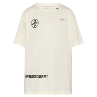 Camiseta oversize con estampado diagonal «Blanco-Fucsia-Rosa»