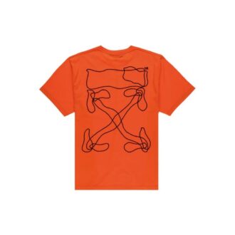 Camiseta oversize de manga corta con bordado de flechas abstractas