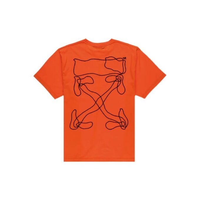 Camiseta oversize de manga corta con bordado de flechas abstractas