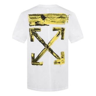 Camiseta oversize de manga corta con estampado de flecha dorada