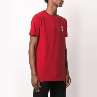 Camiseta roja estampada de corte masculino Off-White