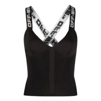 Camiseta sin mangas con correa y logotipo Off-White «Negro»