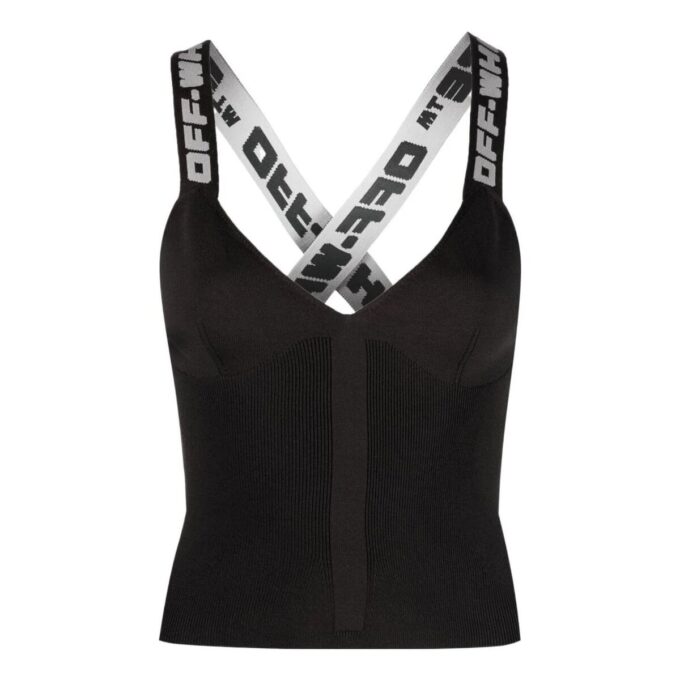 Camiseta sin mangas con correa y logotipo Off-White «Negro»