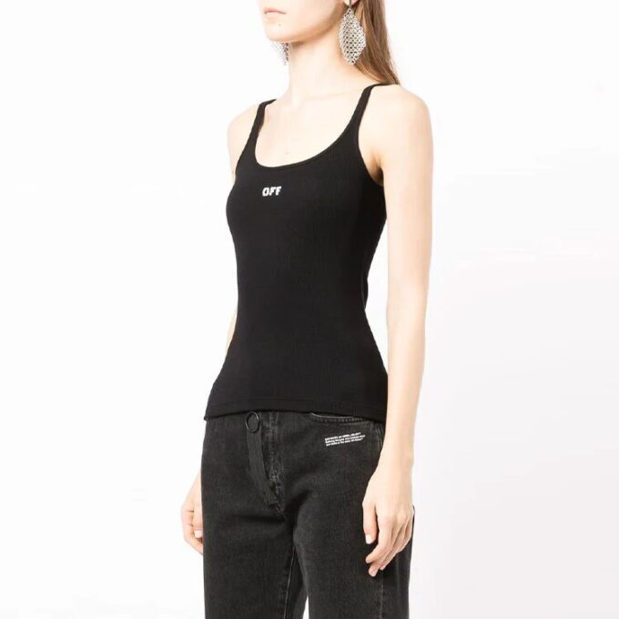 Camiseta sin mangas con cuello redondo y logotipo de Off-White «Black»