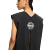 Camiseta sin mangas con espalda abierta y parche de mariposa