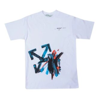 Camiseta Tomboy con flechas pintadas a pincel de Off-White c/o Virgil Abloh, en blanco