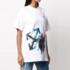 Camiseta Tomboy con flechas pintadas a pincel de Off-White c/o Virgil Abloh, en blanco