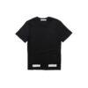 Camiseta unisex de cuello redondo y pantalones cortos con estampado de marco cuadrado, color negro