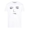Camiseta unisex de manga corta con estampado de bocetos, color blanco