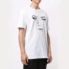 Camiseta unisex de manga corta con estampado de bocetos, color blanco