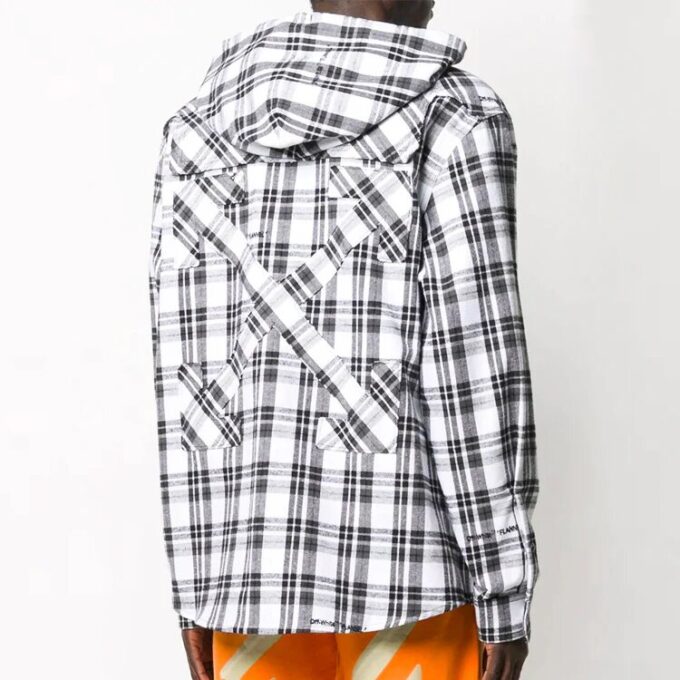 Camiseta unisex de manga larga con capucha a rayas, color blanco