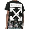 Camiseta unisex holgada de manga corta con salpicaduras de tinta, color negro