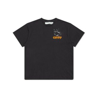Camiseta unisex negra de manga corta holgada con estampado Portrait S/S OVER TEE en Pantalones Cortos