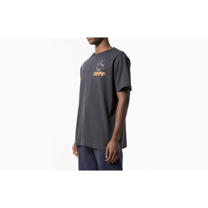 Camiseta unisex negra de manga corta holgada con estampado Portrait S/S OVER TEE en Pantalones Cortos