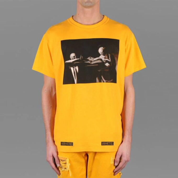 Camiseta unisex SS21 Co Virgil Ablo Ow, amarilla