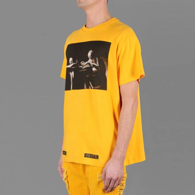 Camiseta unisex SS21 Co Virgil Ablo Ow, amarilla
