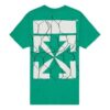 Camiseta verde con flechas de valla y estampado de flechas, manga corta en pantalones cortos