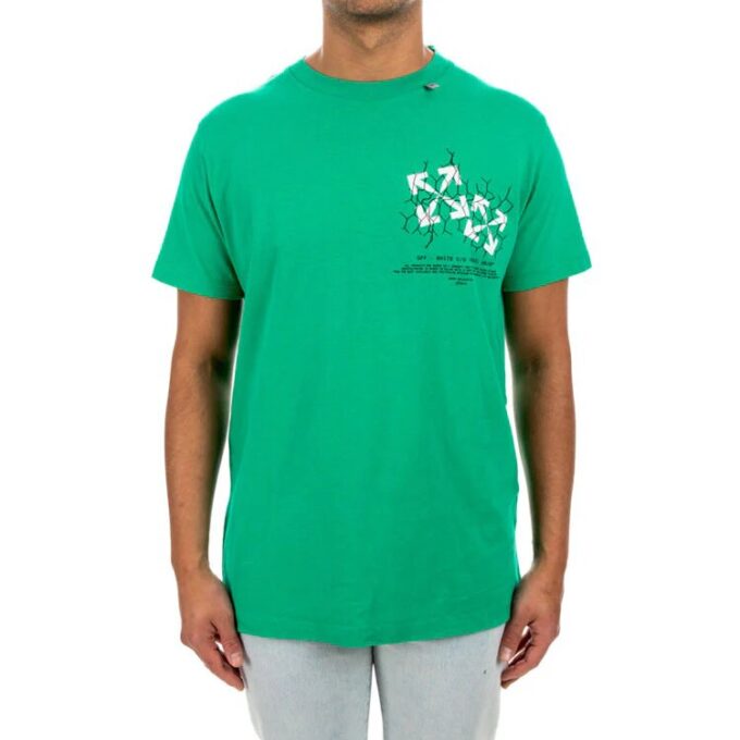 Camiseta verde con flechas de valla y estampado de flechas, manga corta en pantalones cortos
