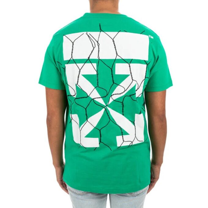 Camiseta verde con flechas de valla y estampado de flechas, manga corta en pantalones cortos