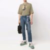 Camiseta verde de manga corta y cuello redondo con estampado de personajes para hombre de Off-White, corte holgado