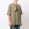 Camiseta verde de manga corta y cuello redondo con estampado de personajes para hombre de Off-White, corte holgado
