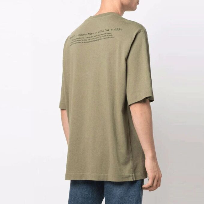 Camiseta verde de manga corta y cuello redondo con estampado de personajes para hombre de Off-White, corte holgado