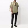 Camiseta verde de manga corta y cuello redondo con estampado de pintura Off-White para hombre, colección FW21, corte holgado